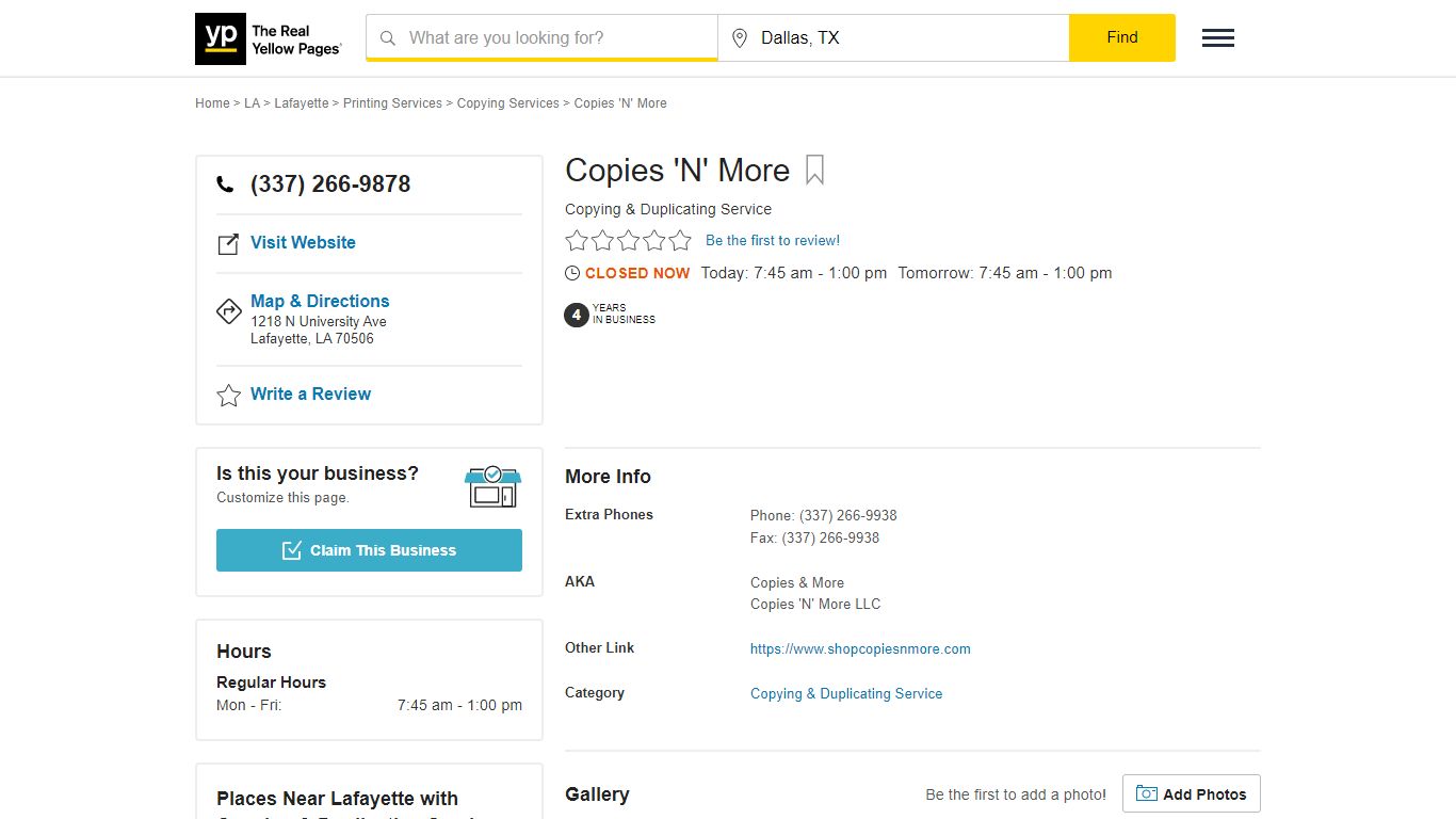 Copies 'N' More in Lafayette , LA - YP.com